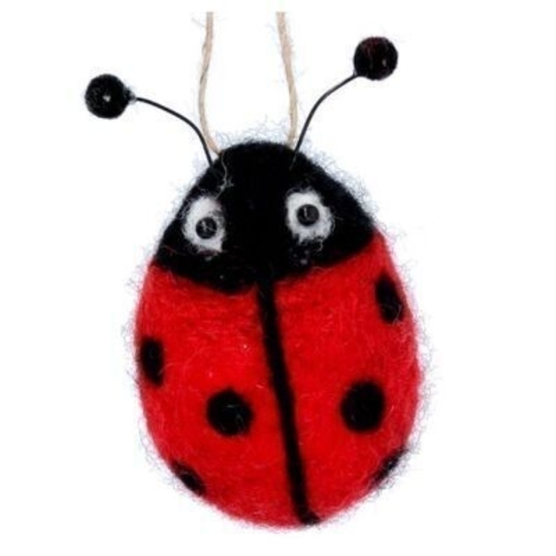 Wool Ladybird Decoration By Gisela Graham 